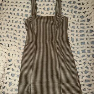 Forever 21 Olive Green and White Striped Mini Dress